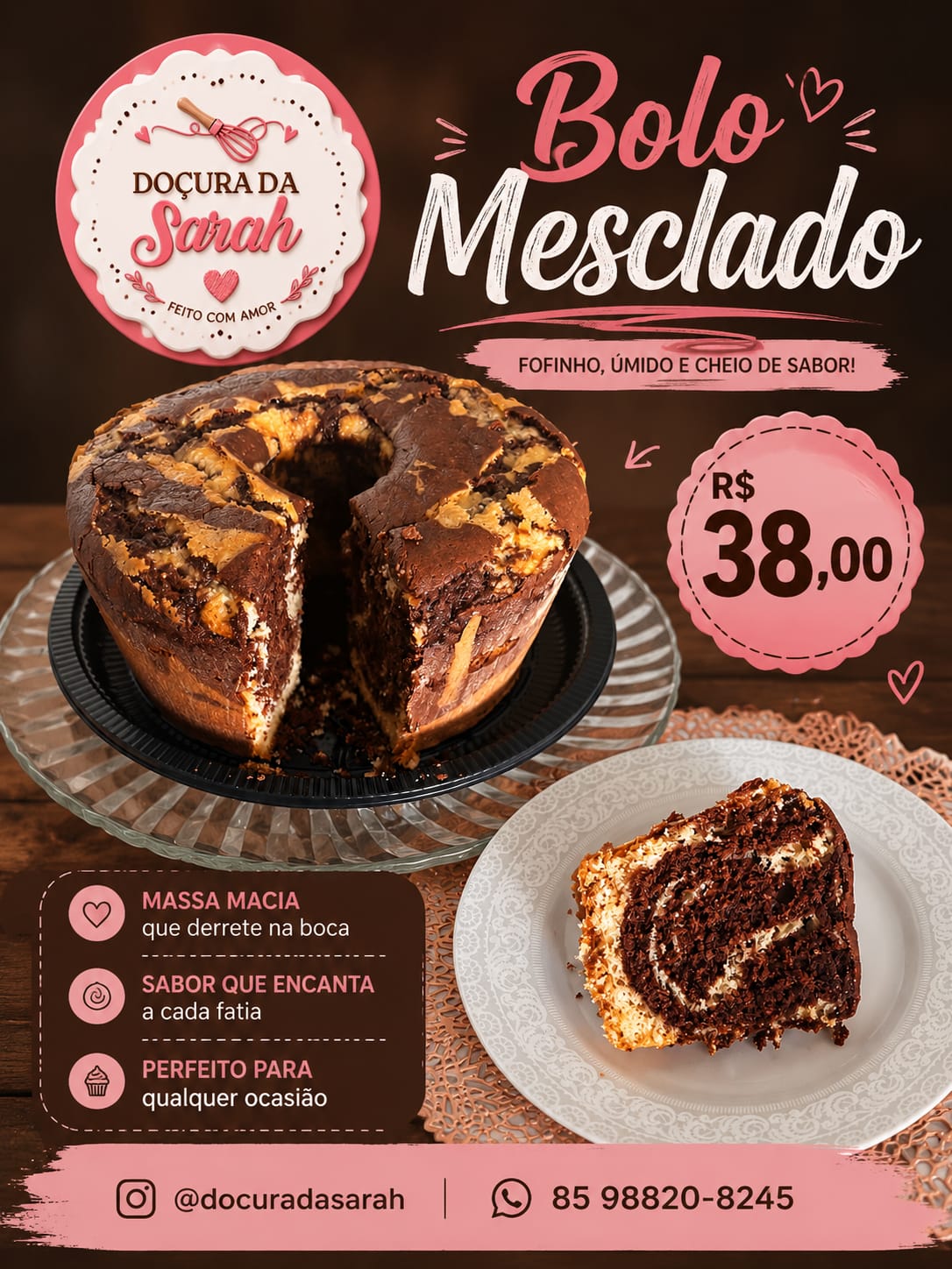 Oferta de bolo mesclado